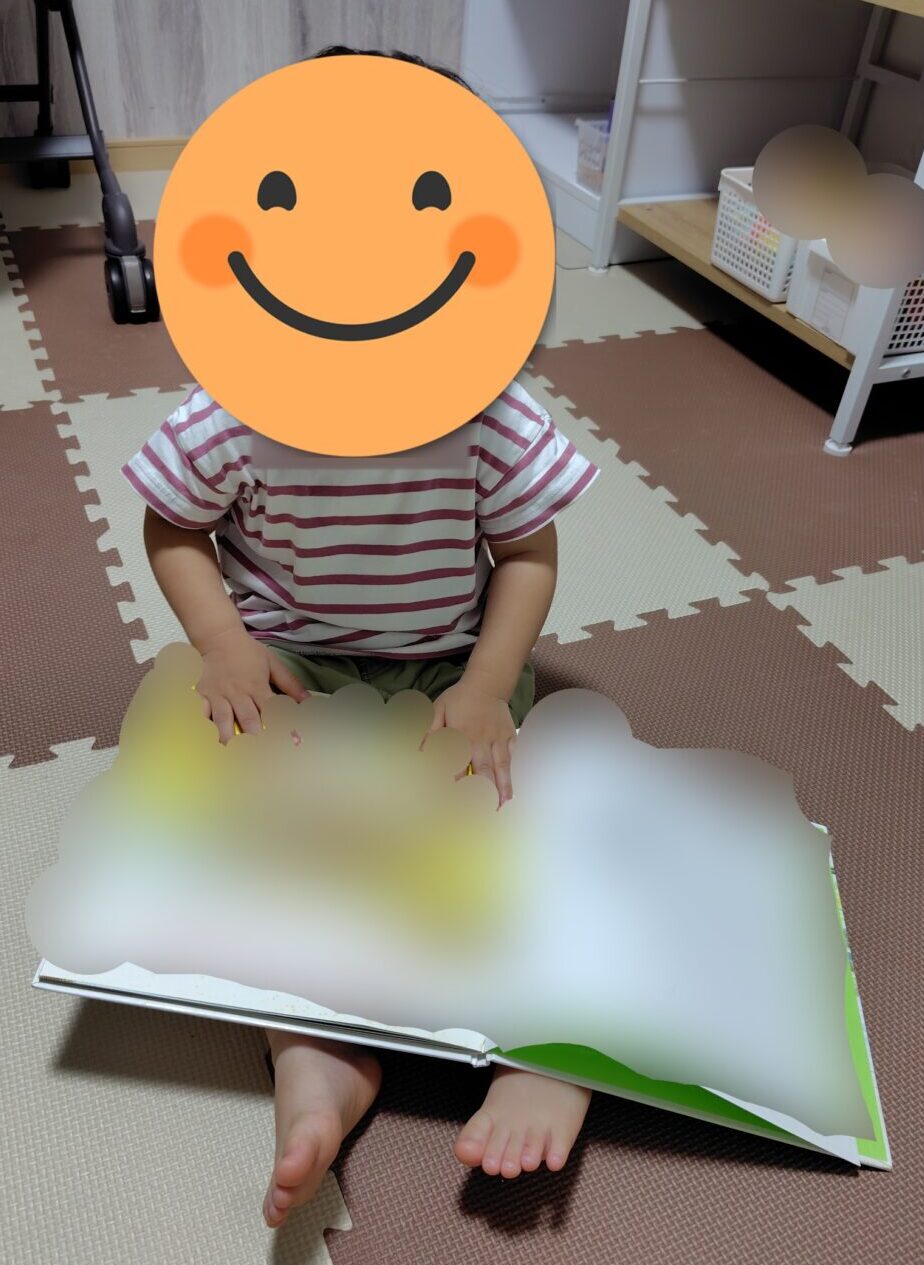 子どもが読んでる写真（でんしゃでいこう）