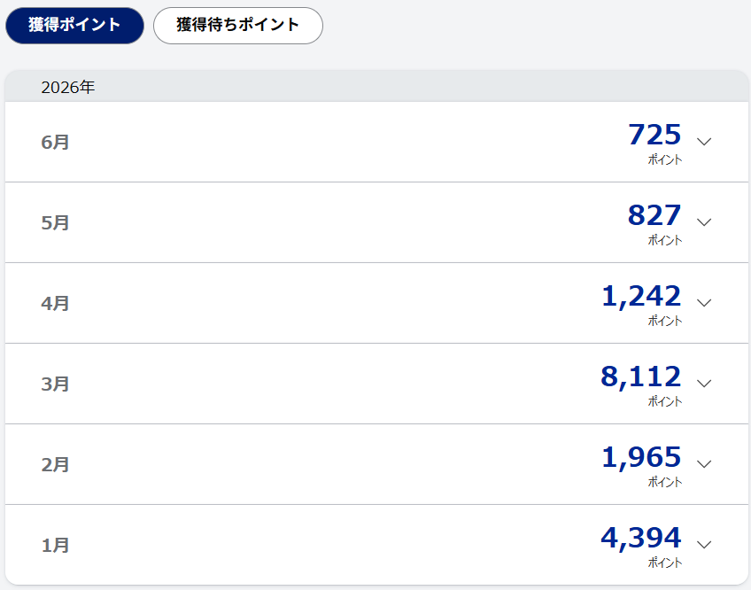 楽天インサイト ポイント実績